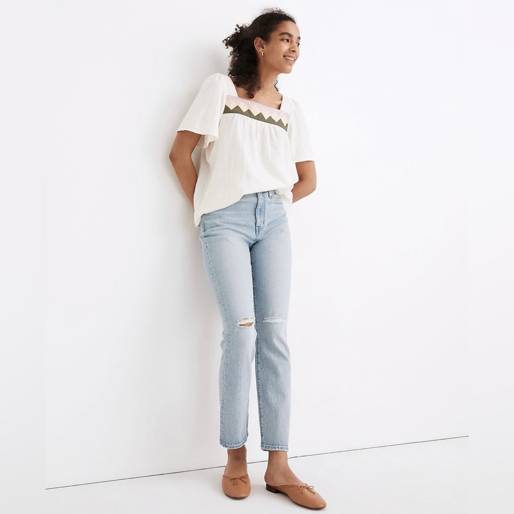 The High-Rise Slim Crop Boyjean in Dumas Wash: Ripped Edition